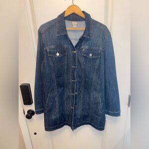 Chicos Elongated Denim Jacket 🎉Host Pick 🎉